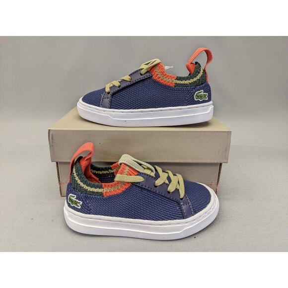 Lacoste Unisex-Child Infant's La Piquee Sneaker Navy/Red, 5.5 - Picture 2 of 9